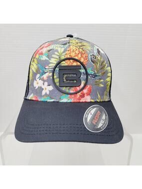 Bote Logo Hawaiian Fish Mesh Trucker Hat Adjustable Flexfit Cap Boteboard Black